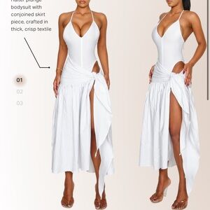 Coucoo Elegant White Halter Dress